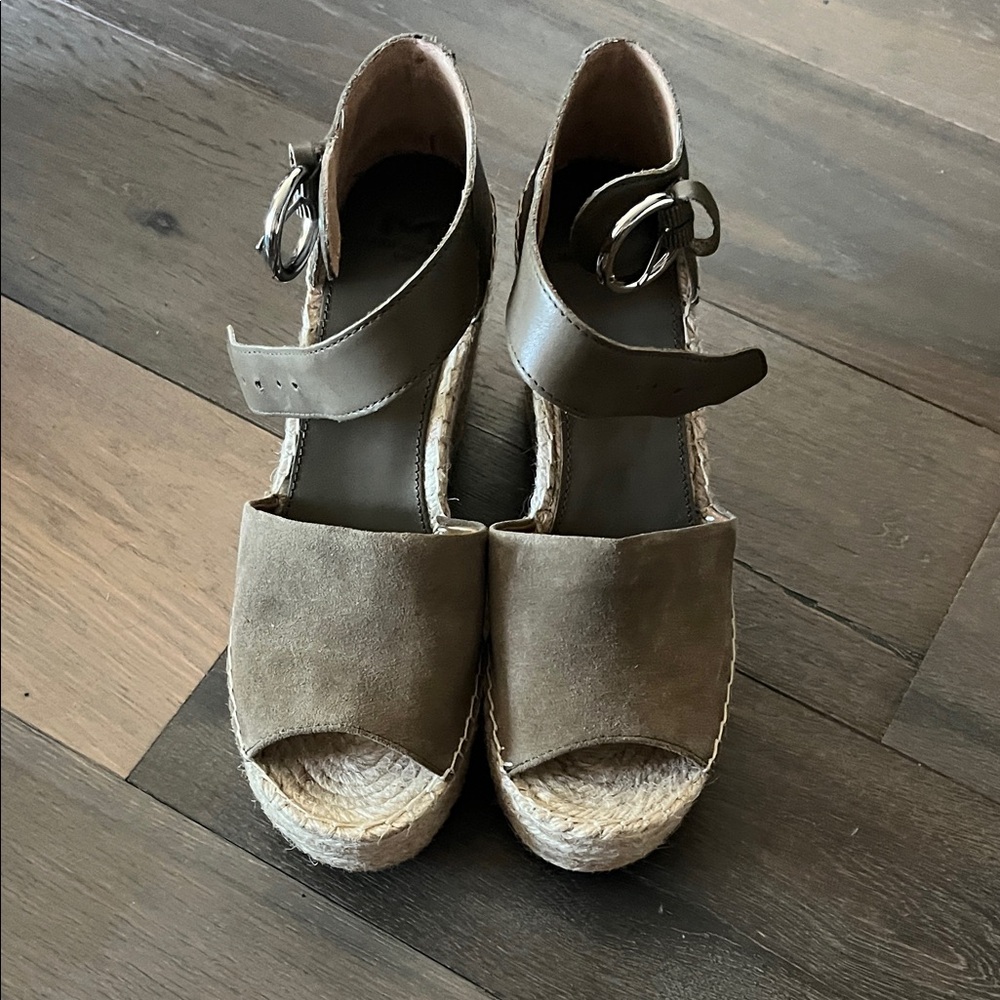 Marc Fisher Olive Espadrille Wedge Sandals